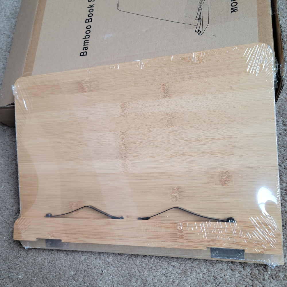 Brand new Bamboo Book Stand 13.4 × 9.5 inches, natural color